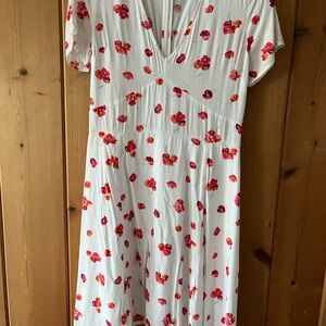 GAP White and Red Floral Mini Dress